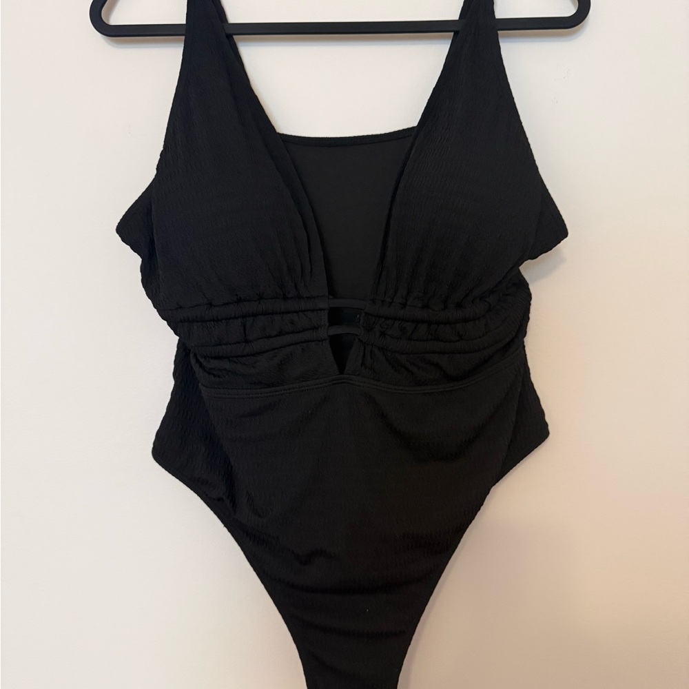 Stylish Black One Piece Swimsuit
